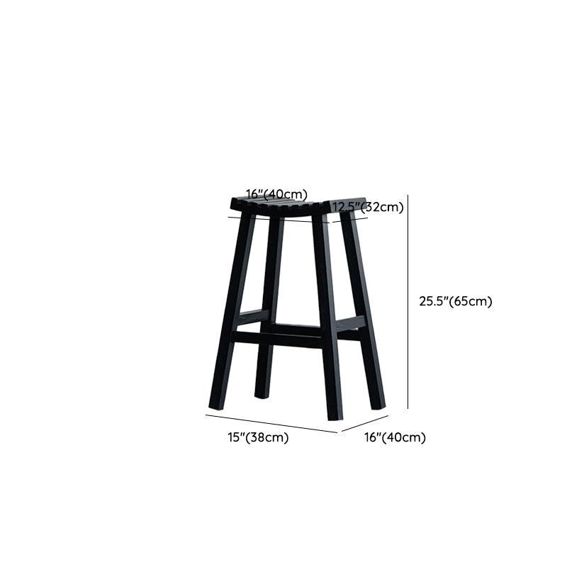 Modern Style Counter Stool Black Solid Wood Bar Stool for Indoor