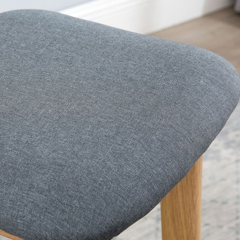 Low Back Dining Stool Rubberwood Armless Bar Stool with Wood Base