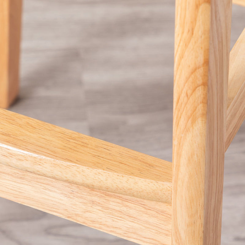 Low Back Dining Stool Rubberwood Armless Bar Stool with Wood Base
