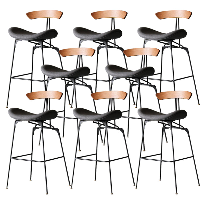 Industrial Style Counter Stool Faux Leather Counter-height Stool for Indoor