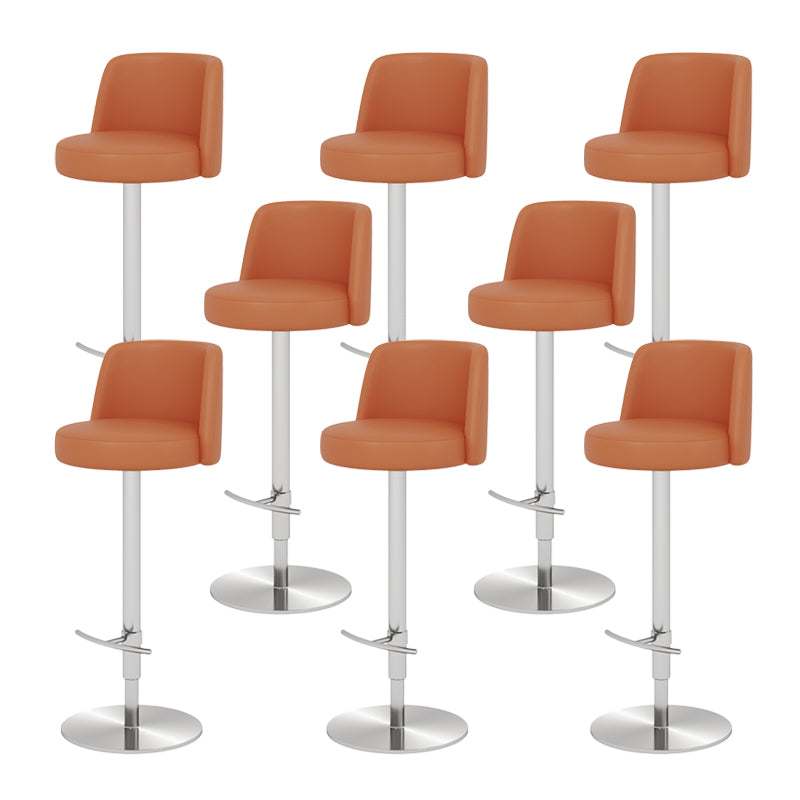 Glam Style Liftable Bar Stool PU Leather Counter Bar Stool with Metal Legs for Home