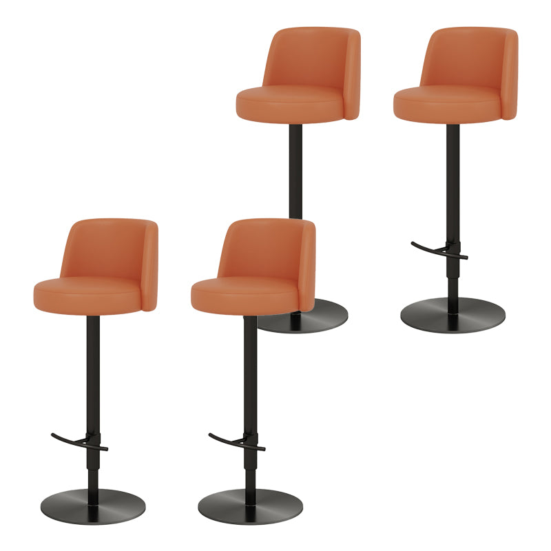 Glam Style Liftable Bar Stool PU Leather Counter Bar Stool with Metal Legs for Home