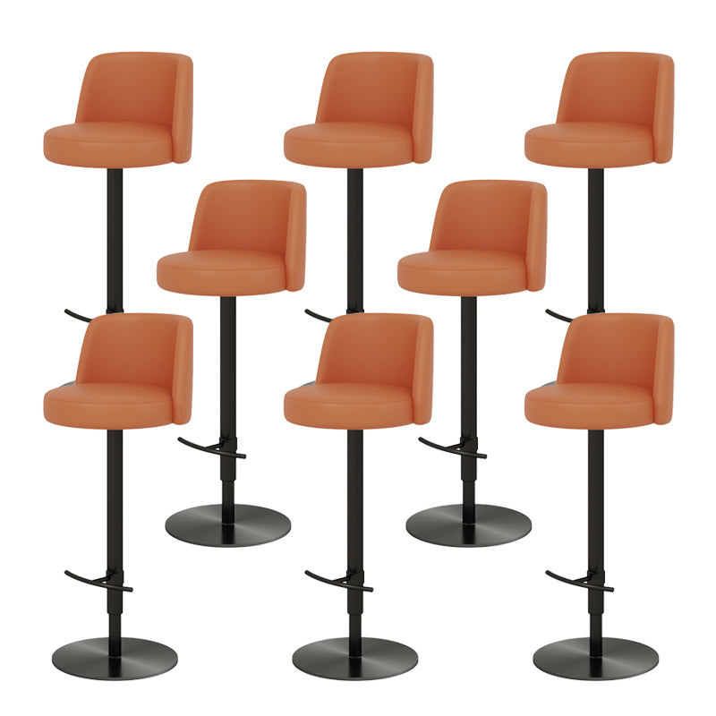 Glam Style Liftable Bar Stool PU Leather Counter Bar Stool with Metal Legs for Home