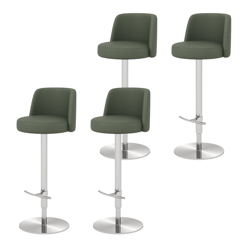 Glam Style Liftable Bar Stool PU Leather Counter Bar Stool with Metal Legs for Home