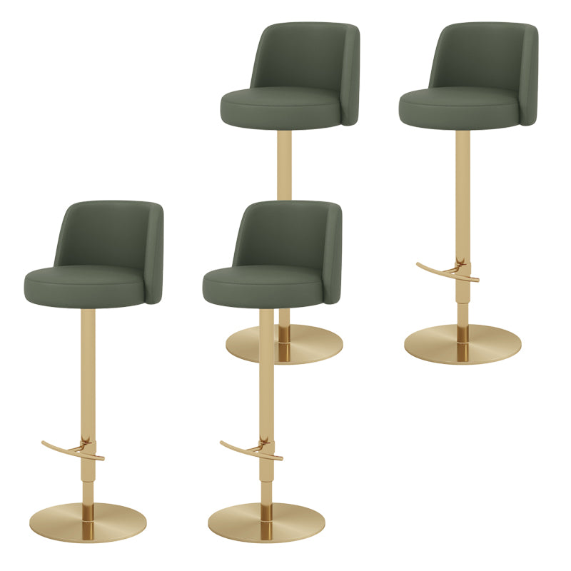 Glam Style Liftable Bar Stool PU Leather Counter Bar Stool with Metal Legs for Home