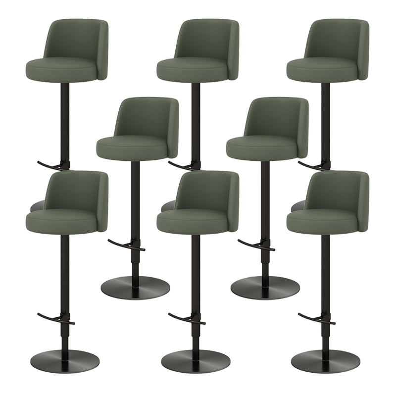 Glam Style Liftable Bar Stool PU Leather Counter Bar Stool with Metal Legs for Home