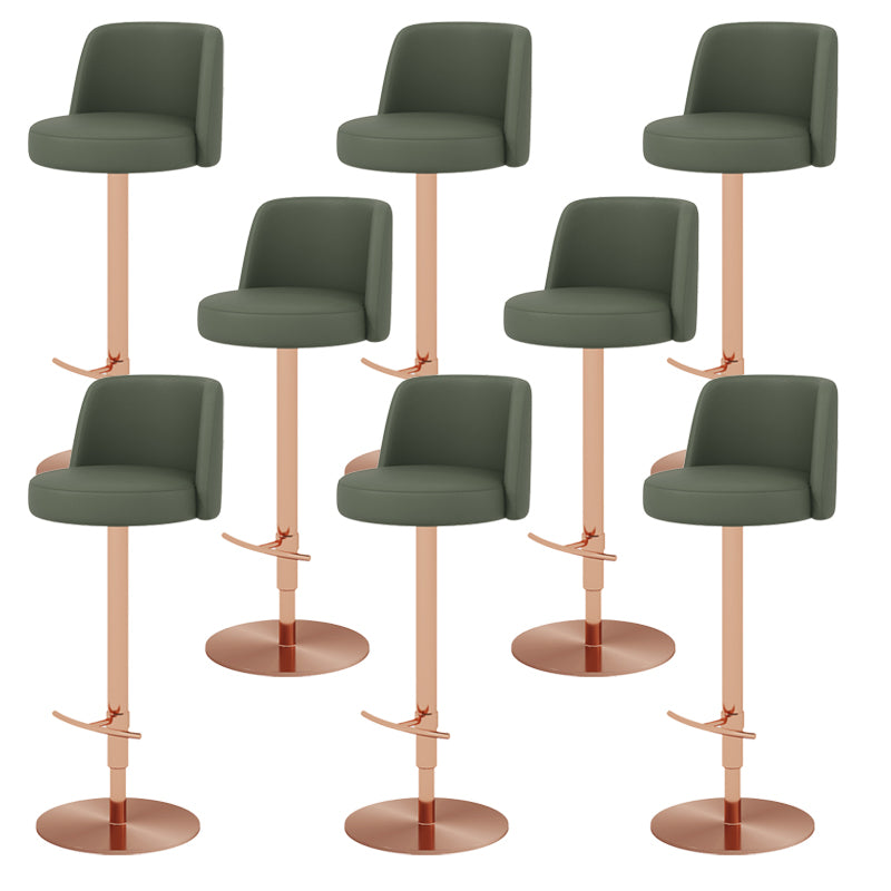 Glam Style Liftable Bar Stool PU Leather Counter Bar Stool with Metal Legs for Home
