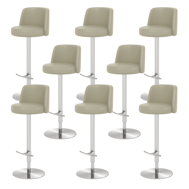 Glam Style Liftable Bar Stool PU Leather Counter Bar Stool with Metal Legs for Home