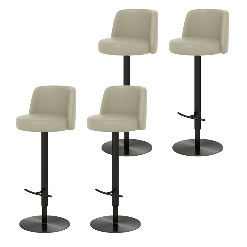 Glam Style Liftable Bar Stool PU Leather Counter Bar Stool with Metal Legs for Home