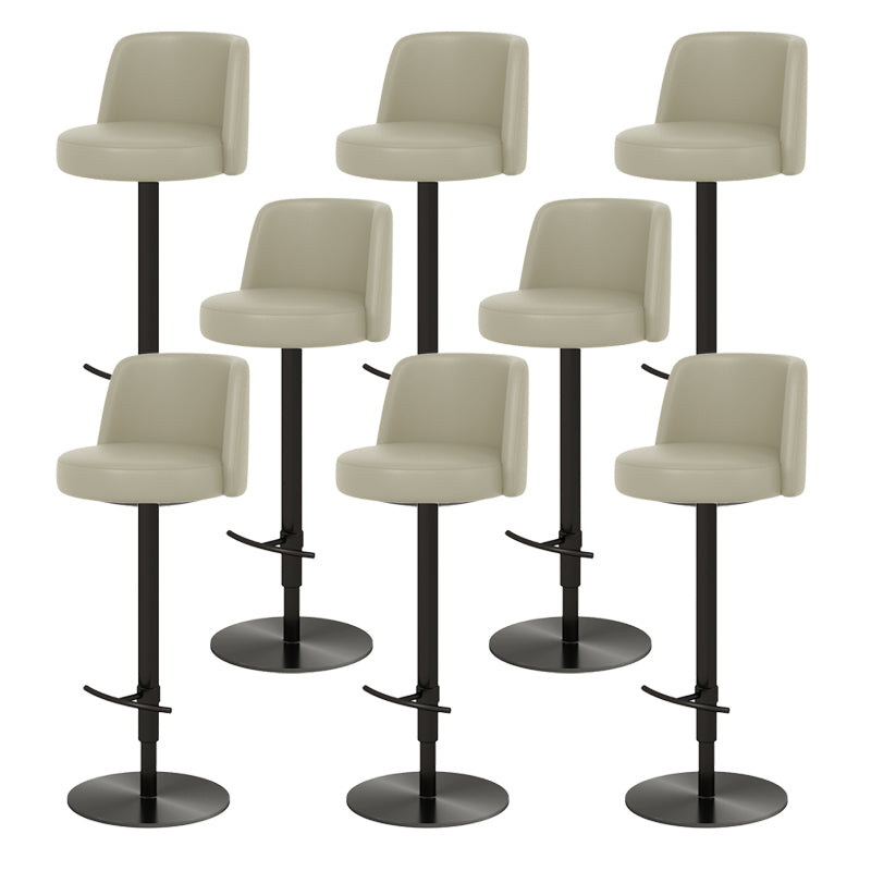 Glam Style Liftable Bar Stool PU Leather Counter Bar Stool with Metal Legs for Home