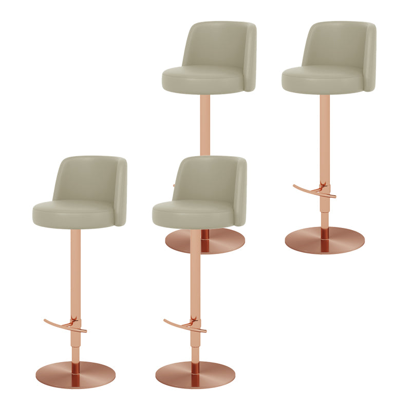 Glam Style Liftable Bar Stool PU Leather Counter Bar Stool with Metal Legs for Home