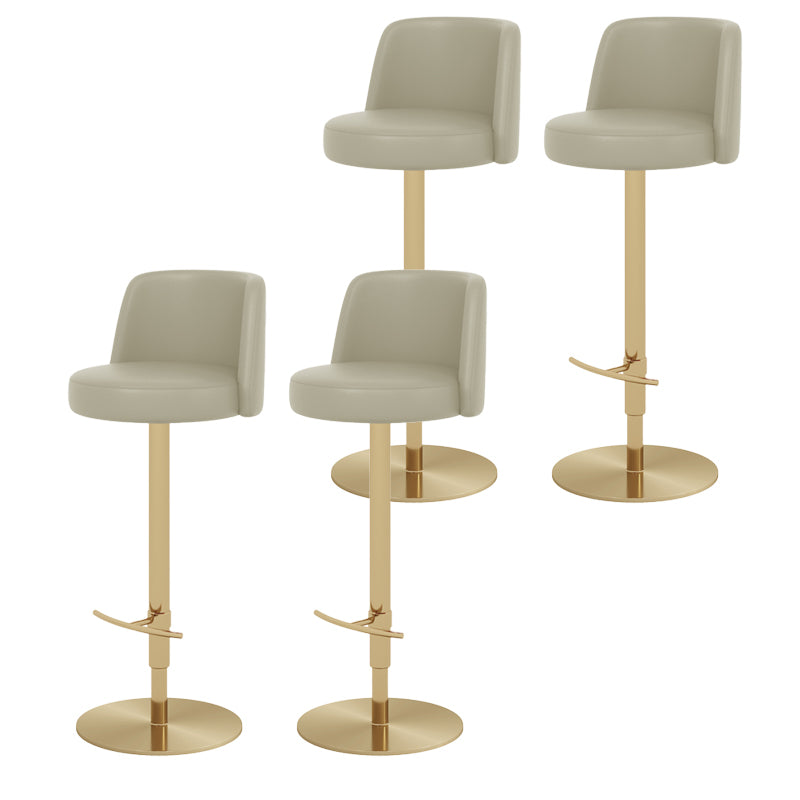 Glam Style Liftable Bar Stool PU Leather Counter Bar Stool with Metal Legs for Home