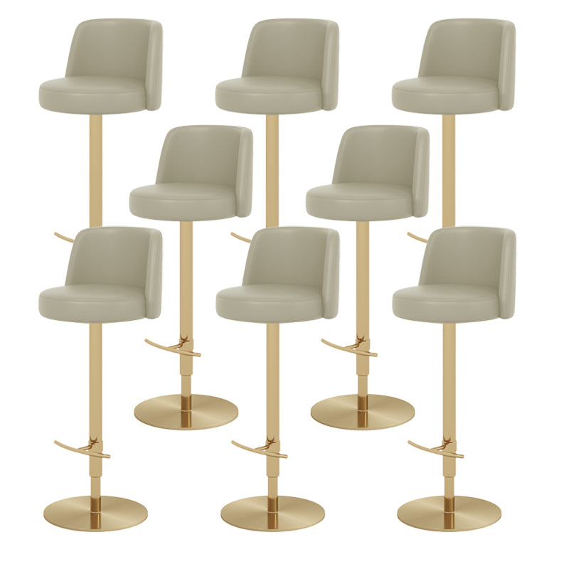 Glam Style Liftable Bar Stool PU Leather Counter Bar Stool with Metal Legs for Home