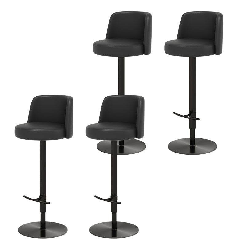 Glam Style Liftable Bar Stool PU Leather Counter Bar Stool with Metal Legs for Home