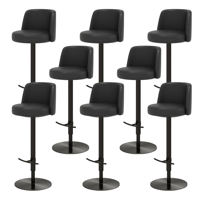 Glam Style Liftable Bar Stool PU Leather Counter Bar Stool with Metal Legs for Home
