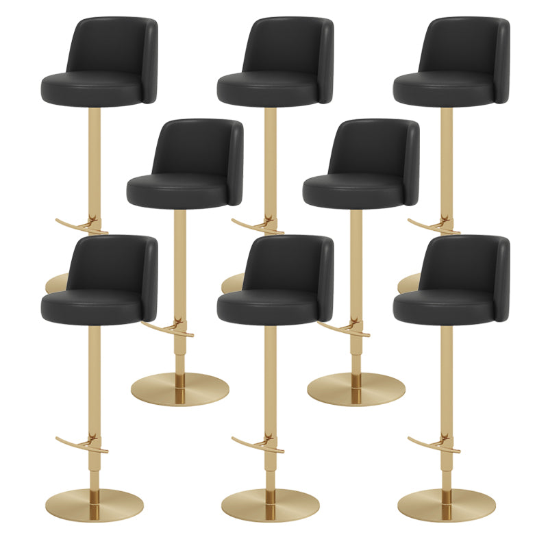 Glam Style Liftable Bar Stool PU Leather Counter Bar Stool with Metal Legs for Home