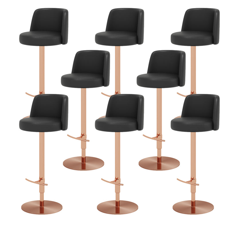 Glam Style Liftable Bar Stool PU Leather Counter Bar Stool with Metal Legs for Home