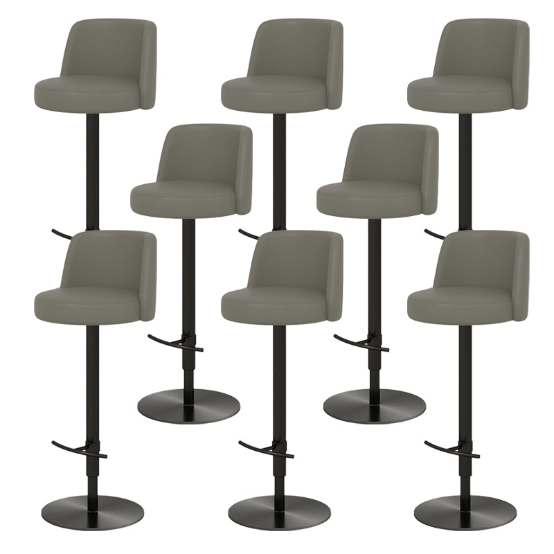 Glam Style Liftable Bar Stool PU Leather Counter Bar Stool with Metal Legs for Home