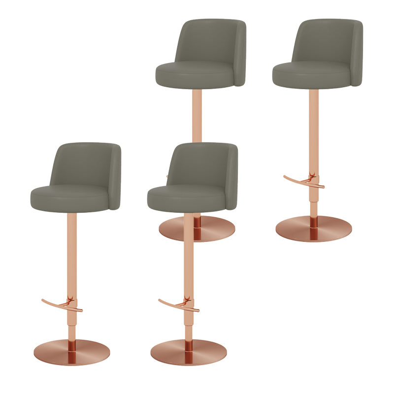 Glam Style Liftable Bar Stool PU Leather Counter Bar Stool with Metal Legs for Home