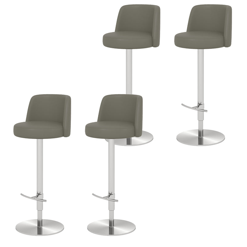 Glam Style Liftable Bar Stool PU Leather Counter Bar Stool with Metal Legs for Home