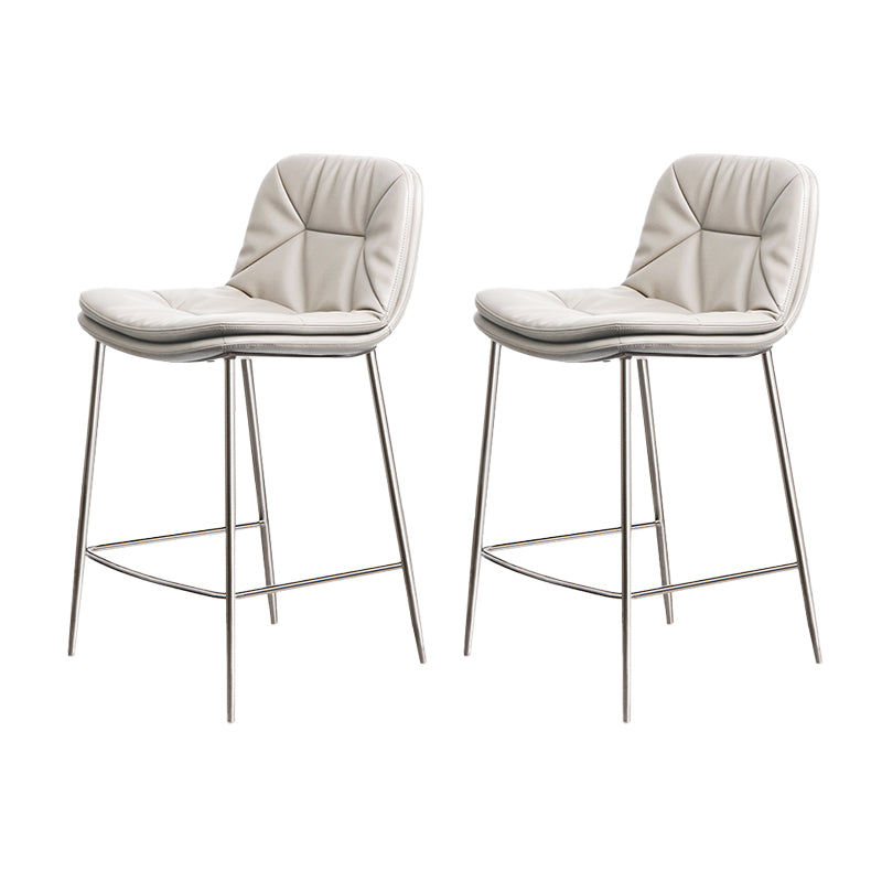 Glam Style Counter Stool Faux Leather Counter-height Stool for Indoor