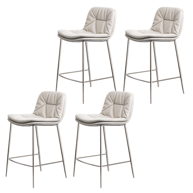 Glam Style Counter Stool Faux Leather Counter-height Stool for Indoor