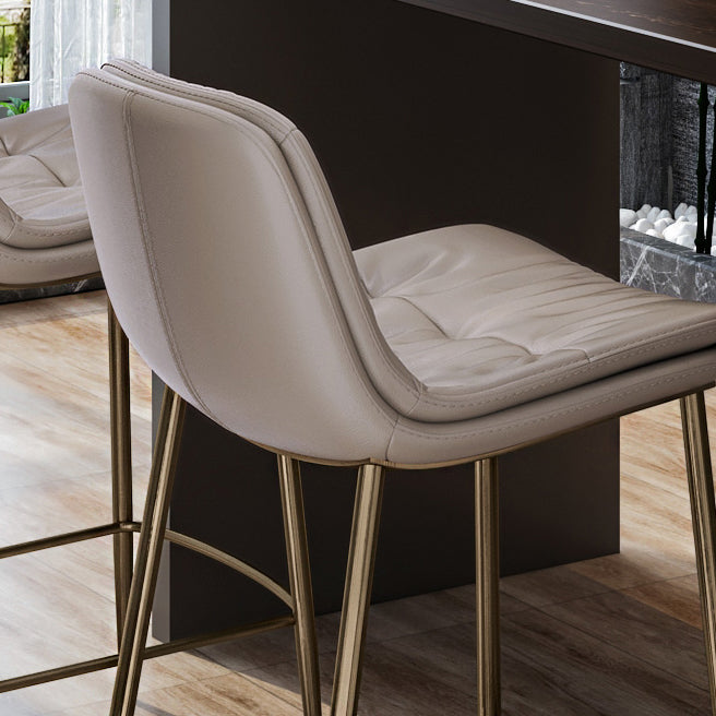 Glam Style Counter Stool Faux Leather Counter-height Stool for Indoor