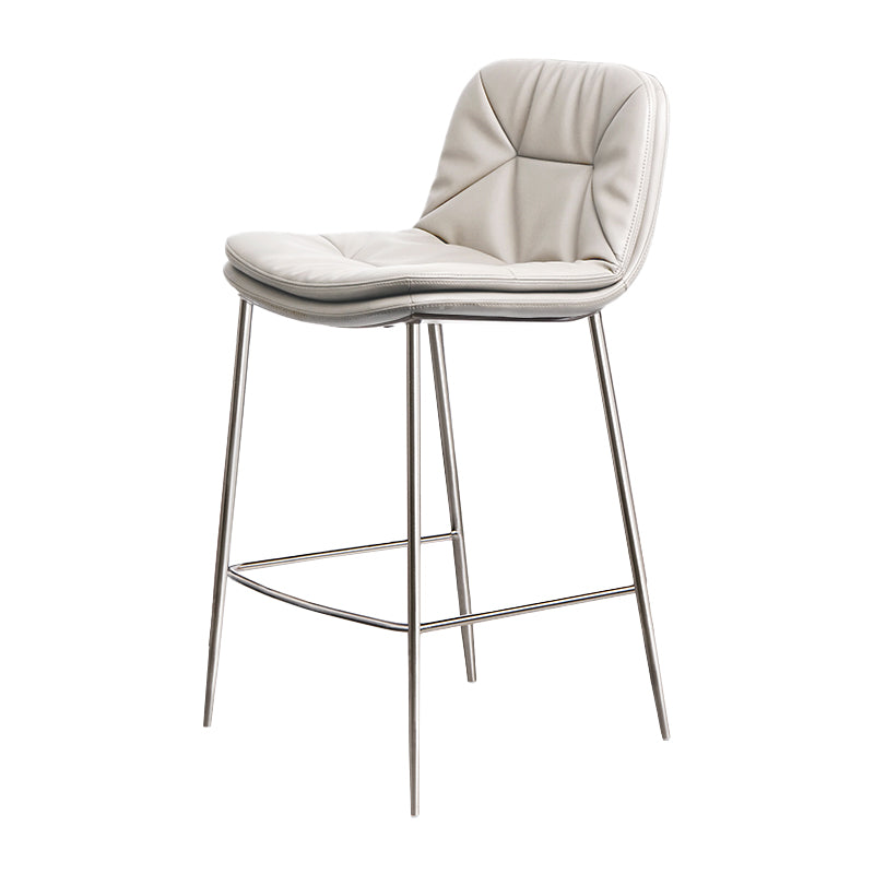 Glam Style Counter Stool Faux Leather Counter-height Stool for Indoor