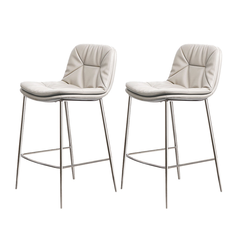 Glam Style Counter Stool Faux Leather Counter-height Stool for Indoor