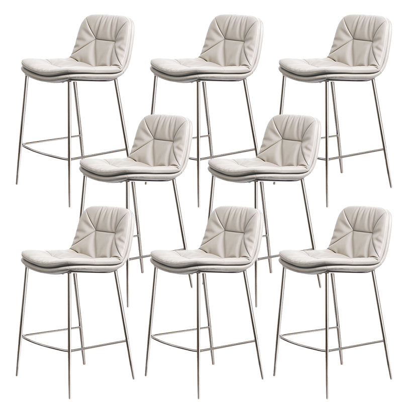 Glam Style Counter Stool Faux Leather Counter-height Stool for Indoor