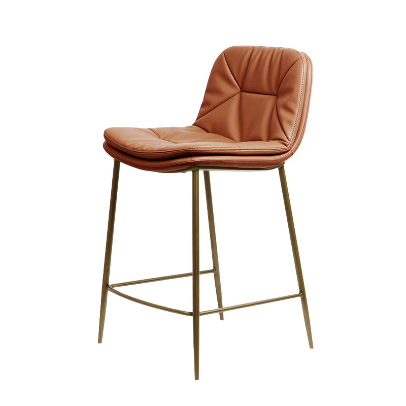Glam Style Counter Stool Faux Leather Counter-height Stool for Indoor
