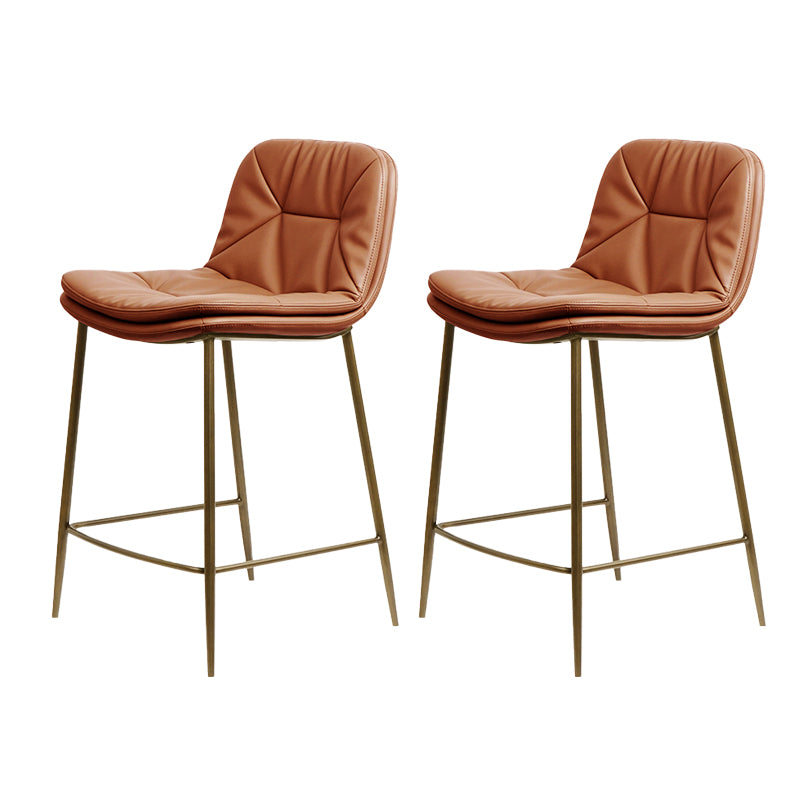 Glam Style Counter Stool Faux Leather Counter-height Stool for Indoor