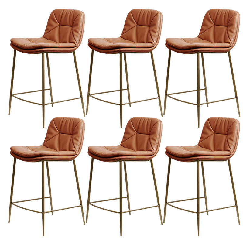 Glam Style Counter Stool Faux Leather Counter-height Stool for Indoor