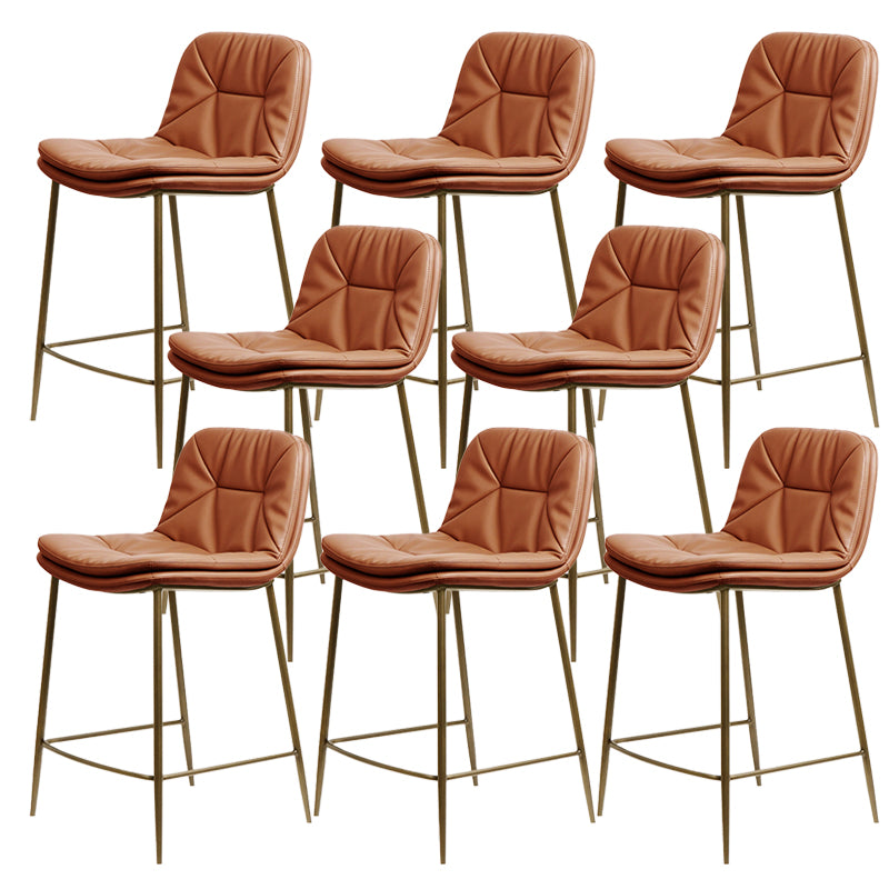 Glam Style Counter Stool Faux Leather Counter-height Stool for Indoor