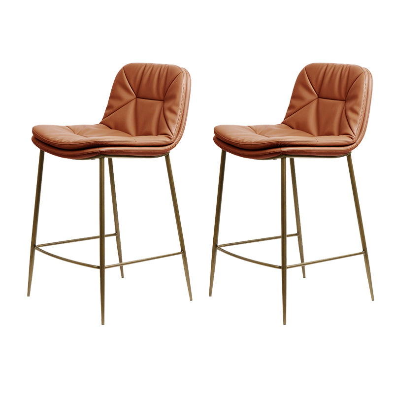 Glam Style Counter Stool Faux Leather Counter-height Stool for Indoor