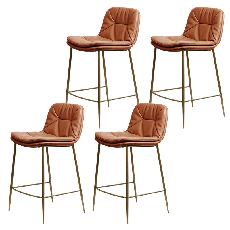 Glam Style Counter Stool Faux Leather Counter-height Stool for Indoor