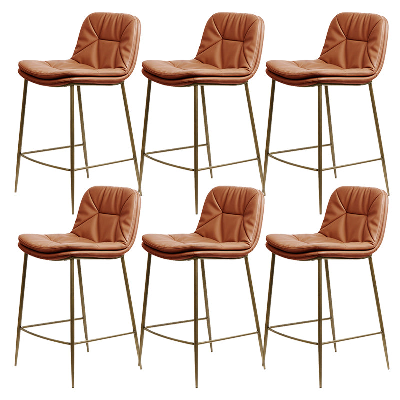 Glam Style Counter Stool Faux Leather Counter-height Stool for Indoor