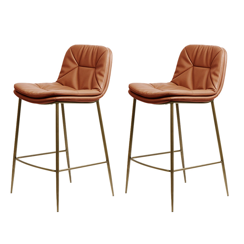 Glam Style Counter Stool Faux Leather Counter-height Stool for Indoor