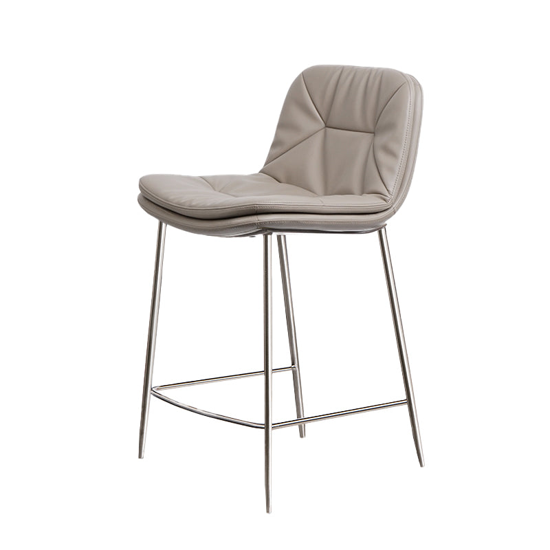 Glam Style Counter Stool Faux Leather Counter-height Stool for Indoor