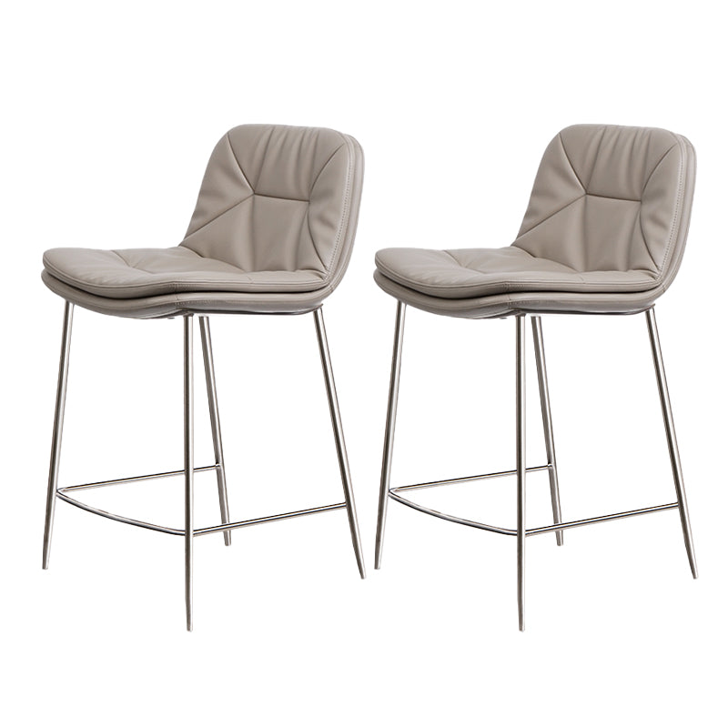 Glam Style Counter Stool Faux Leather Counter-height Stool for Indoor