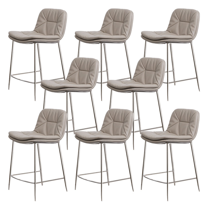 Glam Style Counter Stool Faux Leather Counter-height Stool for Indoor
