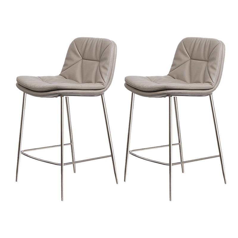 Glam Style Counter Stool Faux Leather Counter-height Stool for Indoor