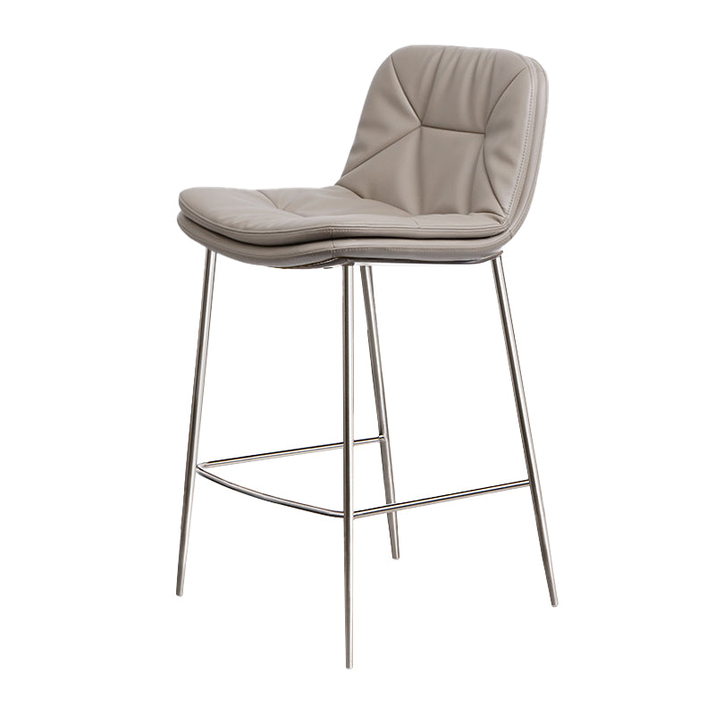 Glam Style Counter Stool Faux Leather Counter-height Stool for Indoor