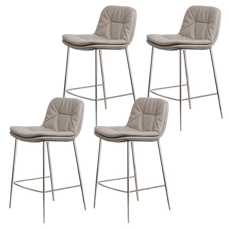 Glam Style Counter Stool Faux Leather Counter-height Stool for Indoor