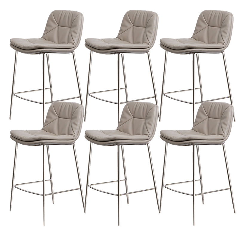Glam Style Counter Stool Faux Leather Counter-height Stool for Indoor