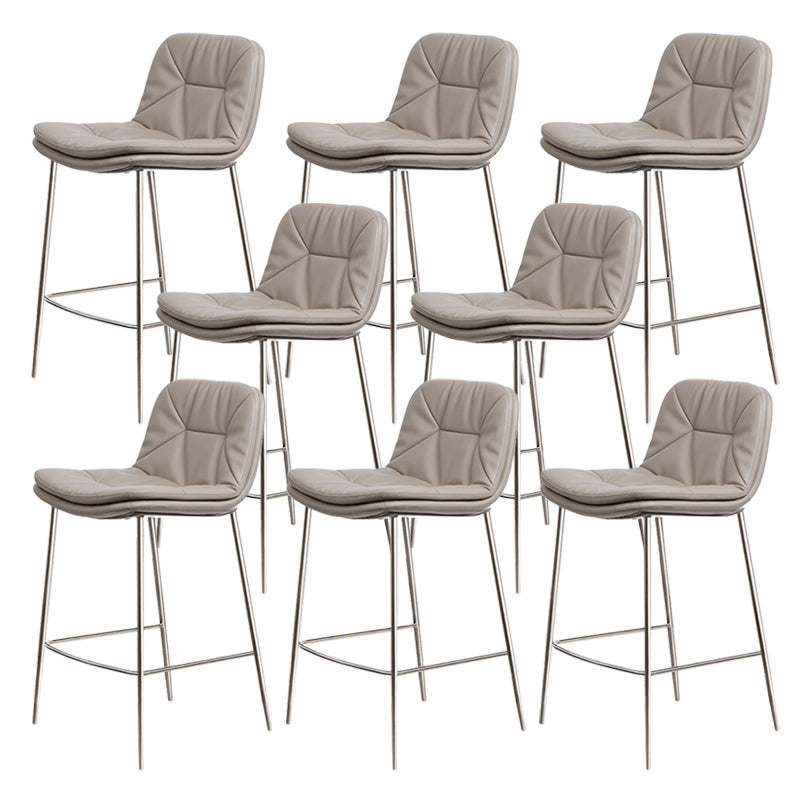 Glam Style Counter Stool Faux Leather Counter-height Stool for Indoor