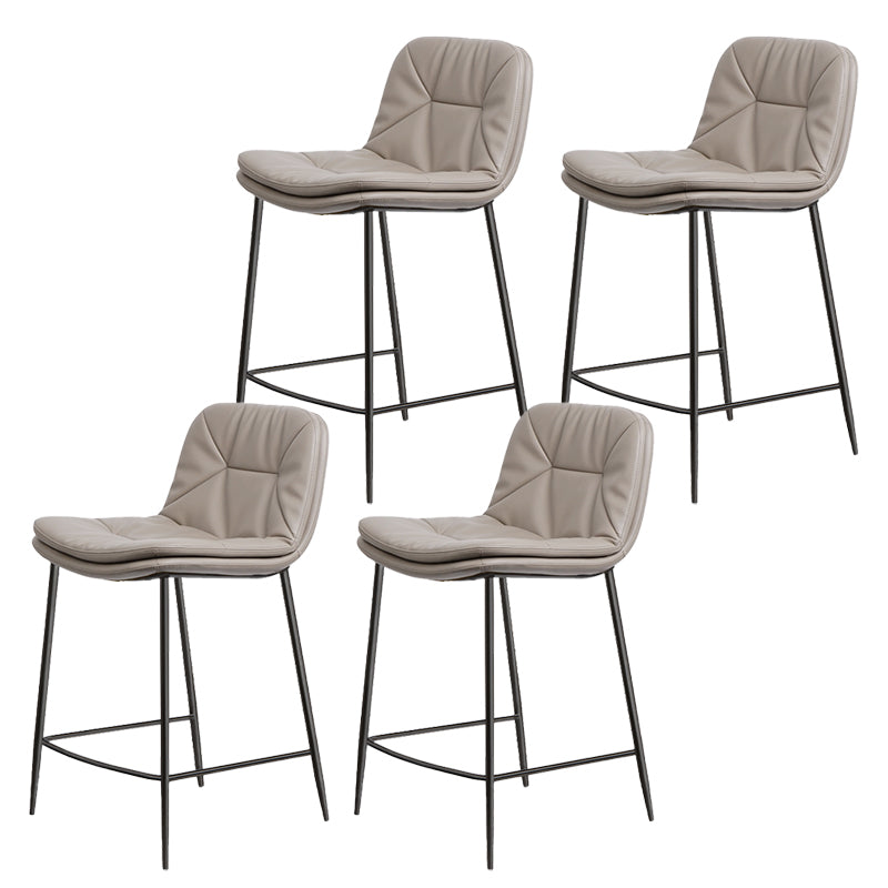 Glam Style Counter Stool Faux Leather Counter-height Stool for Indoor