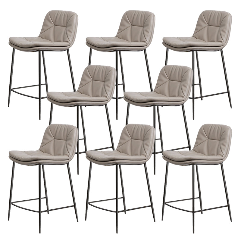 Glam Style Counter Stool Faux Leather Counter-height Stool for Indoor