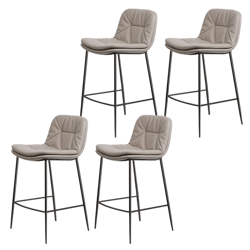 Glam Style Counter Stool Faux Leather Counter-height Stool for Indoor