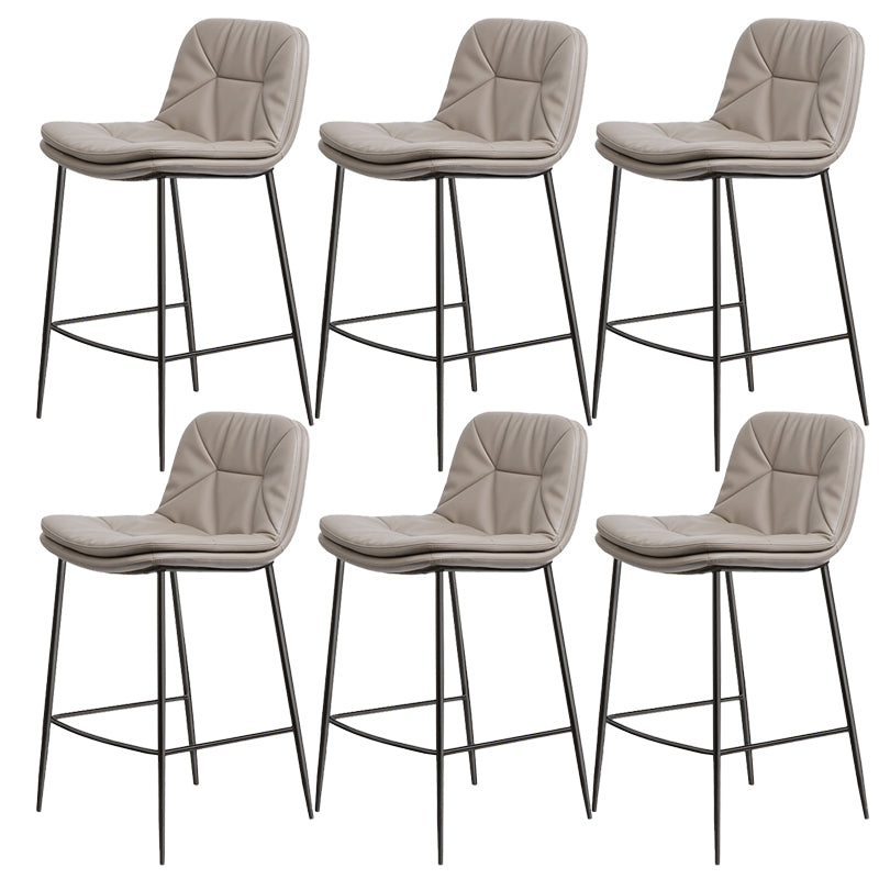 Glam Style Counter Stool Faux Leather Counter-height Stool for Indoor